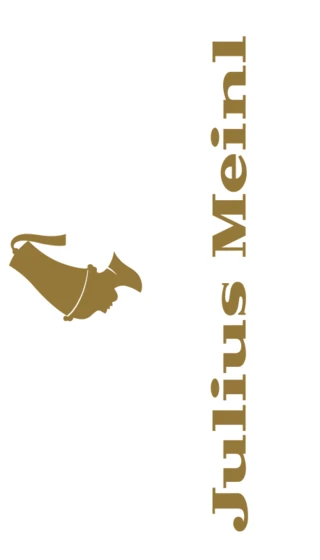 Logo von Julius Meinl mit stilisiertem Horn und goldener Schrift auf weißem Hintergrund.