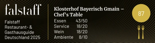 Klosterhof Bayerisch Gmain – Chef's Table Bewertung auf Falstaff